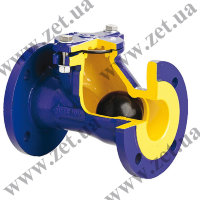 Клапан обратный ZETKAMA 400 канализационный чугунный фланцевый шаровой